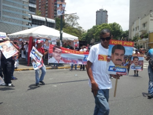 Chavistas showing their support for Maduro.